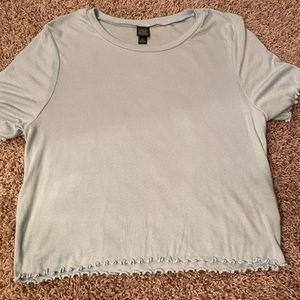 xl light blue ruffle T!